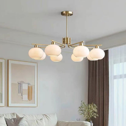 Pendelleuchte Valentina, halbrund, modern, Metall/Glas, Gold/Nickel, Esszimmer