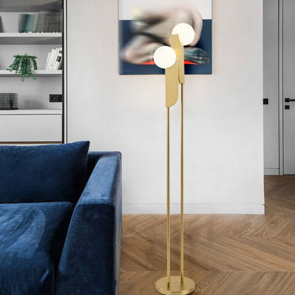 Lampadaire Salgado Minimalist Gold, Métal, Salon