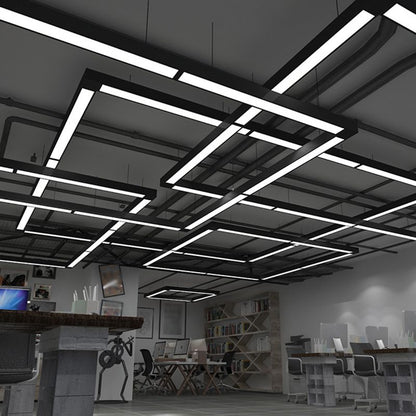 Noar Minimalist Rectangular LED Black Pendant Light,