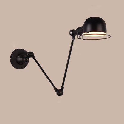 Epoch Wall Lamp Dome Modern, Metal Arm Adjustable, Black/White, Bedroom