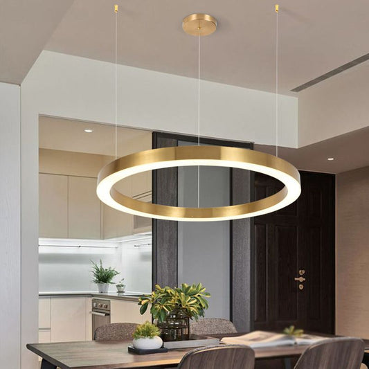 Arisha moderne ring metalen hanglamp, goud