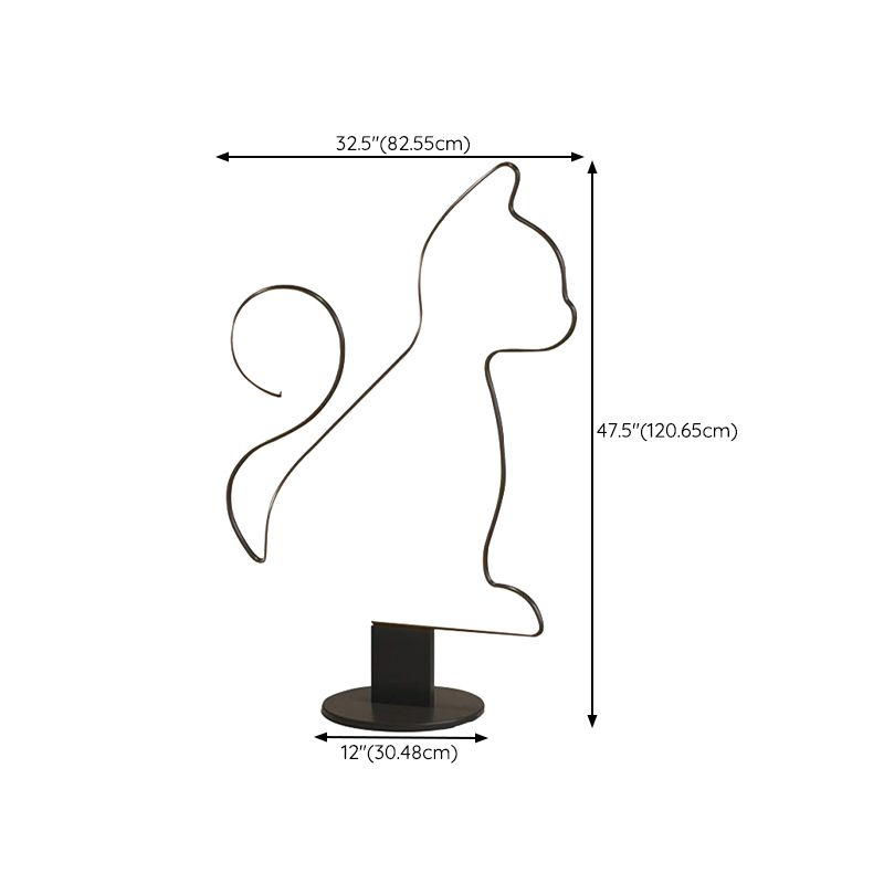 Moderne lineare Metall-Stehlampe „Edge Cat/Dog“.