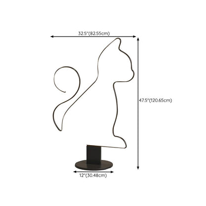 Moderne lineare Metall-Stehlampe „Edge Cat/Dog“.