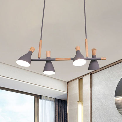 Valentina Nordic Multi Rope Wood Pendant Light, White/Green/Gray