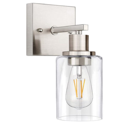 Silva – applique murale moderne avec façade miroir, noire, métal/verre
