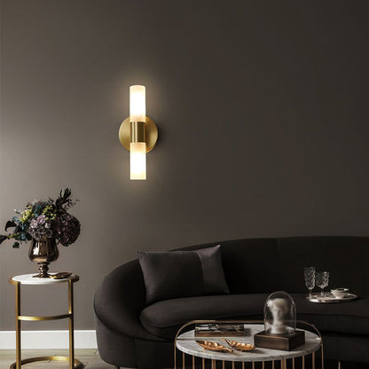 Applique murale LED cylindrique moderne Arisha en métal, doré