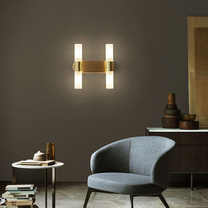 Applique murale LED cylindrique moderne Arisha en métal, doré