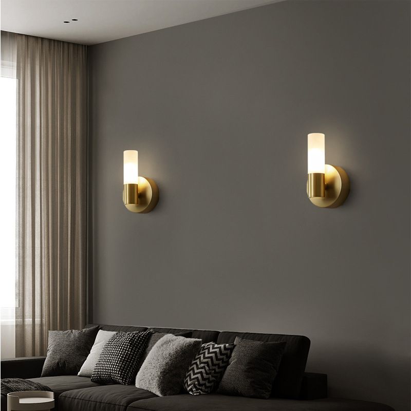 Applique murale LED cylindrique moderne Arisha en métal, doré