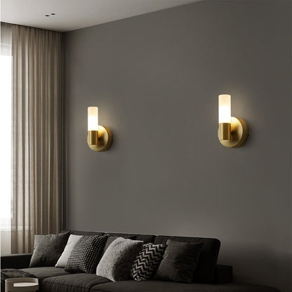 Applique murale LED cylindrique moderne Arisha en métal, doré