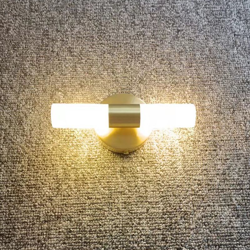 Applique murale LED cylindrique moderne Arisha en métal, doré