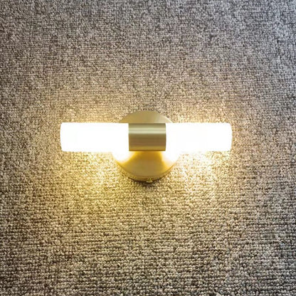 Applique murale LED cylindrique moderne Arisha en métal, doré