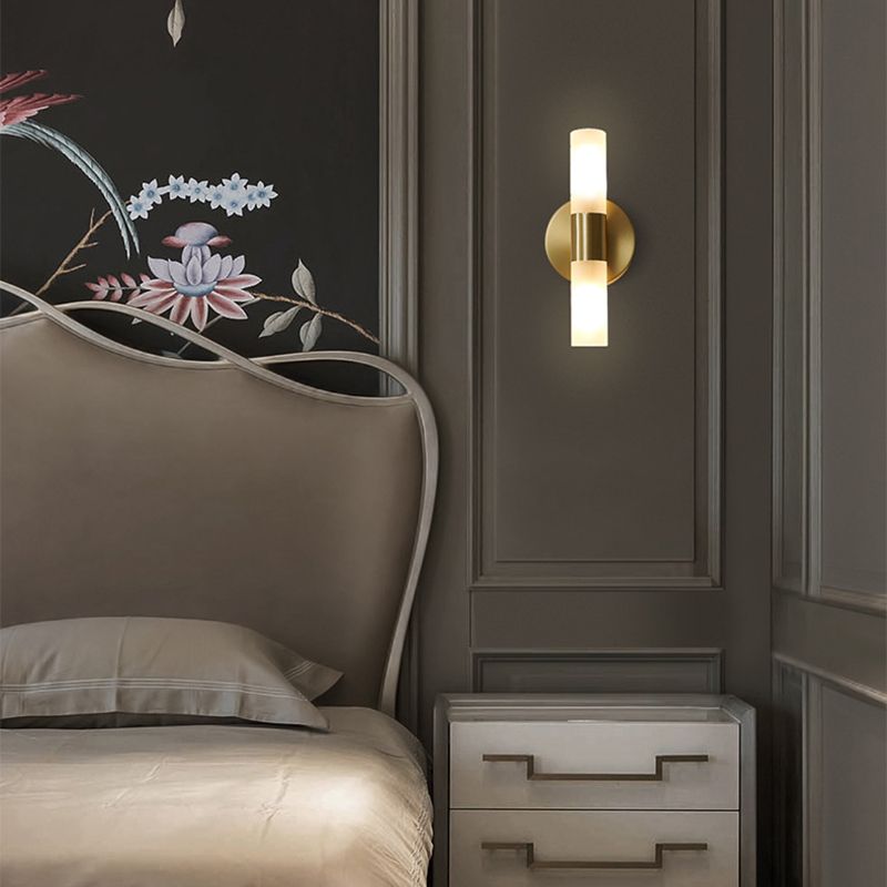 Applique murale LED cylindrique moderne Arisha en métal, doré