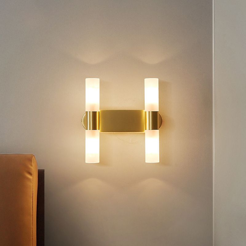 Applique murale LED cylindrique moderne Arisha en métal, doré