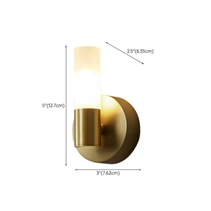 Applique murale LED cylindrique moderne Arisha en métal, doré