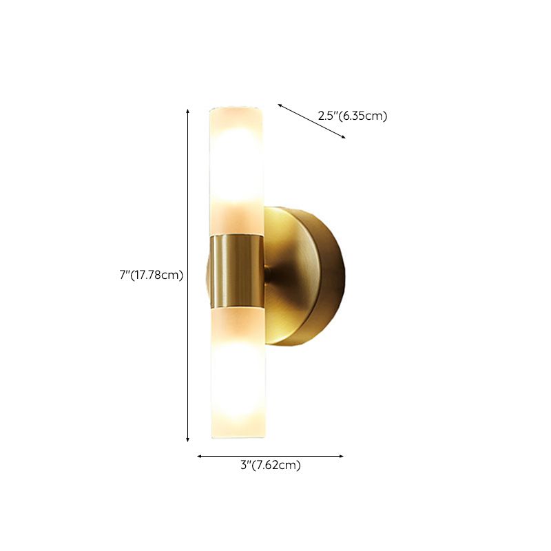 Applique murale LED cylindrique moderne Arisha en métal, doré