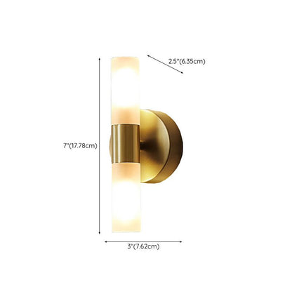 Applique murale LED cylindrique moderne Arisha en métal, doré