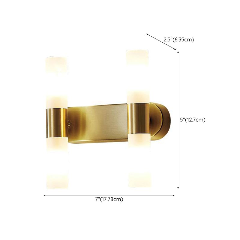 Applique murale LED cylindrique moderne Arisha en métal, doré