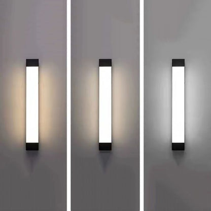 Ray Minimalistische lineare Außenwandleuchte aus Metall, Schwarz