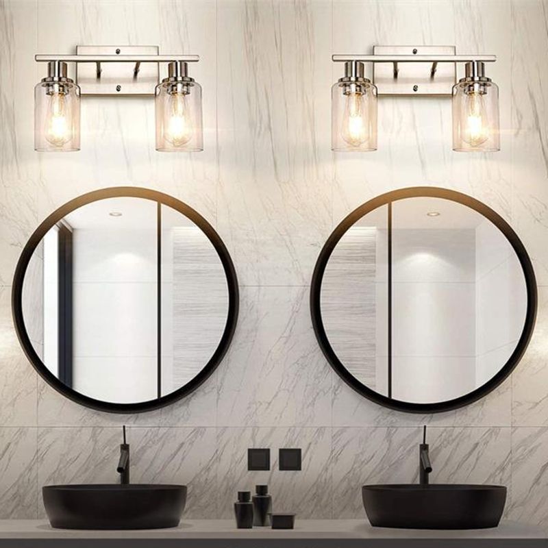 Silva – applique murale moderne avec façade miroir, noire, métal/verre