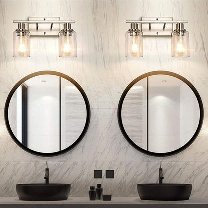 Silva – applique murale moderne avec façade miroir, noire, métal/verre