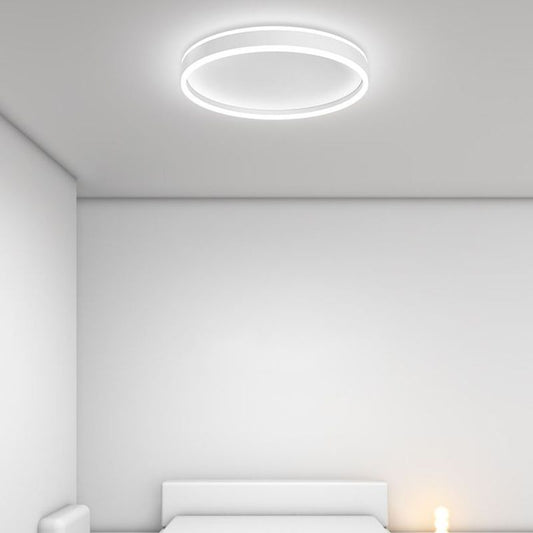 Arisha Modern Round Led Metal Flush Mount Ceiling Light, White/Black