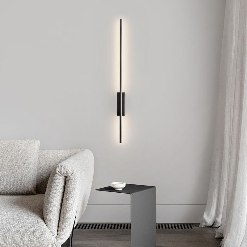Arisha Modern Linear Metal& Bedroom Wall Lamp, Black/Brass