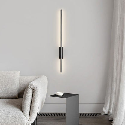 Arisha Modern Linear Metal& Bedroom Wall Lamp, Black/Brass