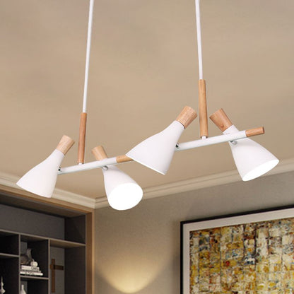 Valentina Nordic Multi Rope Wood Pendant Light, White/Green/Gray