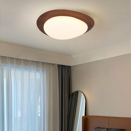 Arisha Unterputz-Deckenleuchte, modern, Metall, Walnuss/Natur