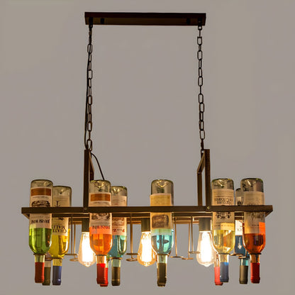 Austin Art-Deco Wine Bottle Glass Pendant Light Rust