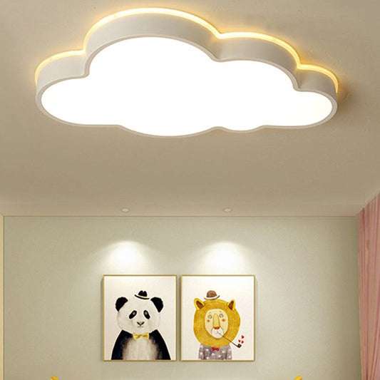 Arisha moderne inbouwwolkplafondlamp, wit, metaal