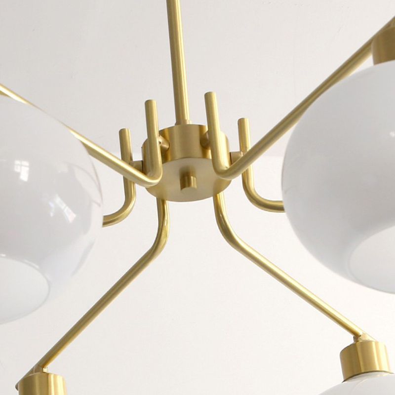Pendelleuchte Valentina, halbrund, modern, Metall/Glas, Gold/Nickel, Esszimmer
