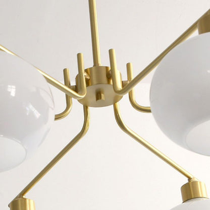 Pendelleuchte Valentina, halbrund, modern, Metall/Glas, Gold/Nickel, Esszimmer