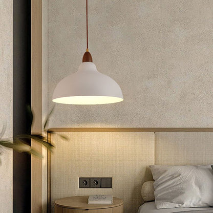 Valentina Modern Bowl-shaped Metal Pendant Light, Black/White