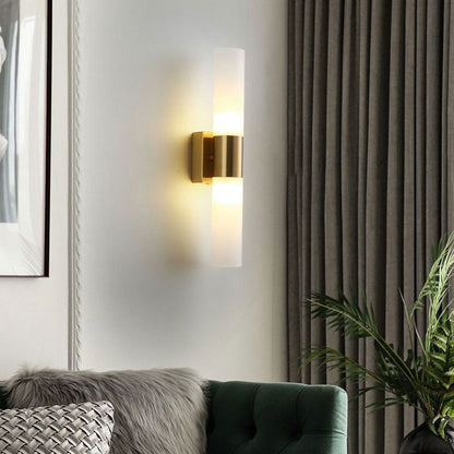 Arisha Modern Double Headed Metal Glass Vanity Wall Lamp, Black/Gold