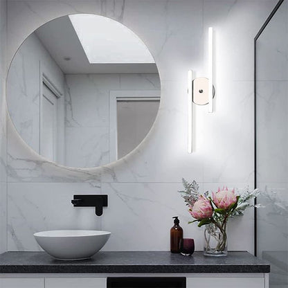 Arisha Modern Bi-Linear LED Vanity Wall Lamp, Black/Silver