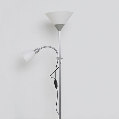 Eryn Modern Double Head Metal Floor Lamp, Silver