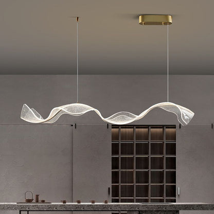 Kristy Pendant Light Designer Wave , White/Gold, Dining Room