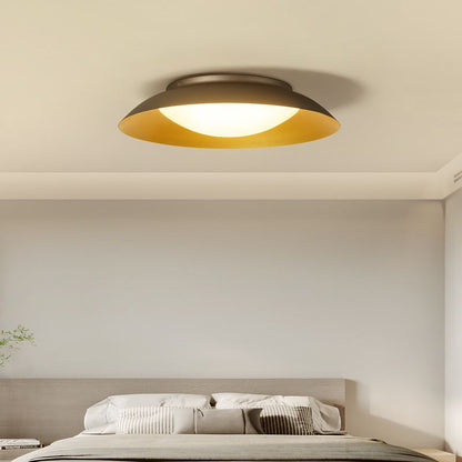 Arisha Round Metal Flush Mount Ceiling Light, Brass