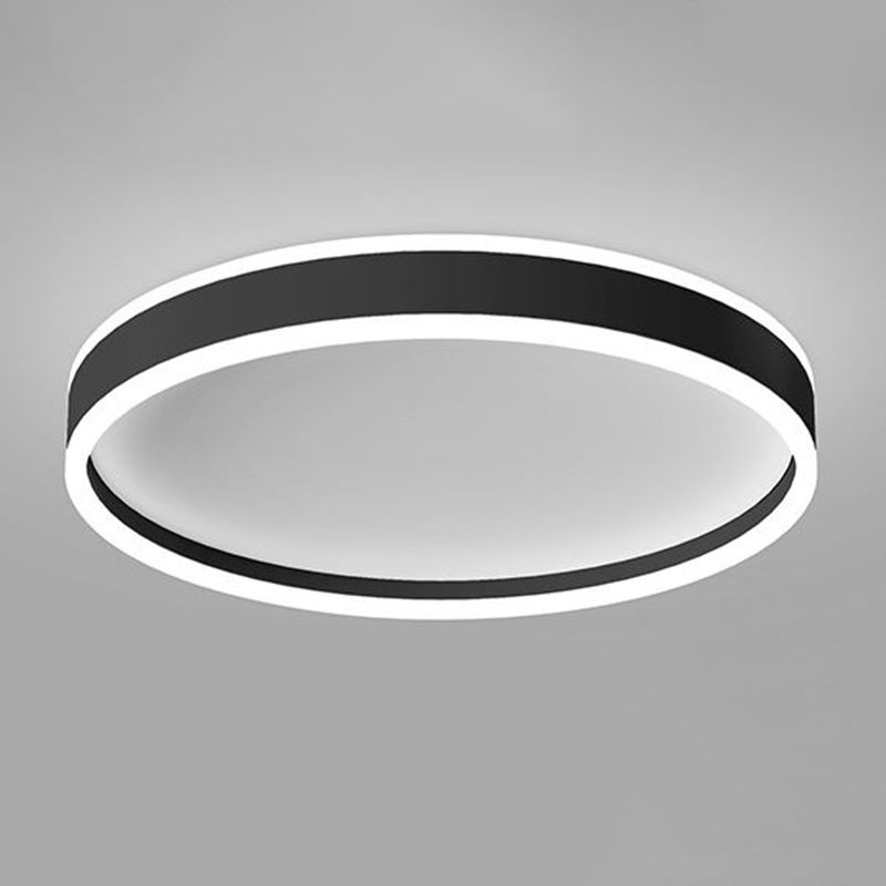 Arisha Modern Round Led Metal Flush Mount Ceiling Light, White/Black