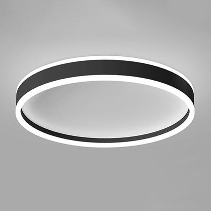 Arisha Modern Round Led Metal Flush Mount Ceiling Light, White/Black