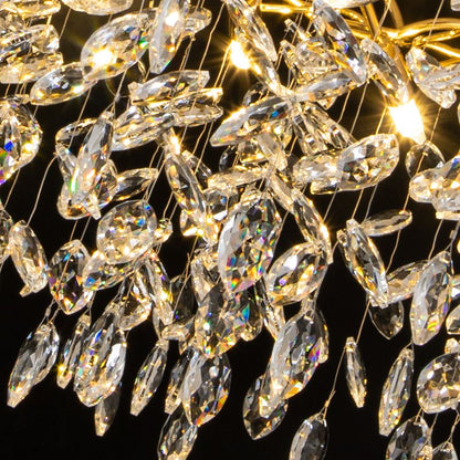 Kristy Contemporary Gold Glass Crystal Chandelier