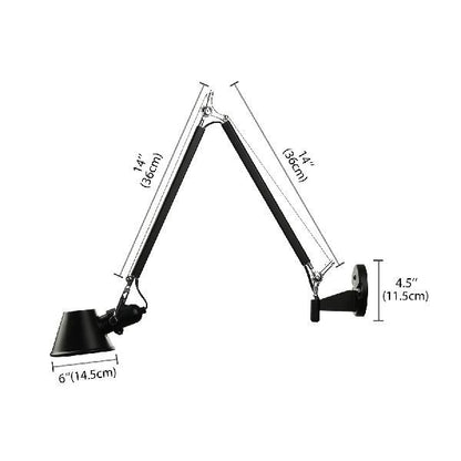 Epoch Modern Simple Adjustable Wall Lamp, Black/Chrome, Bedroom