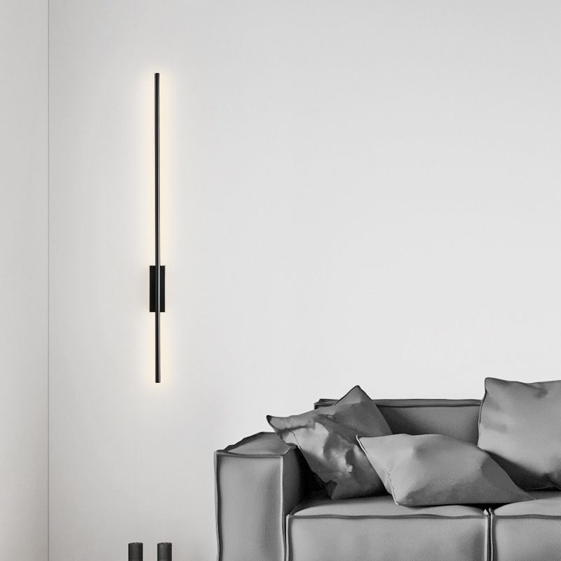 Arisha Modern Linear Metal& Bedroom Wall Lamp, Black/Brass