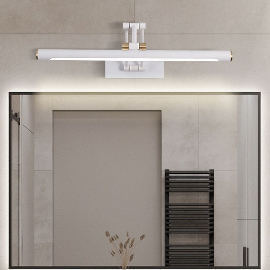 Arisha moderne verstelbare spiegel front-ijdelheid metalen LED-wandlamp, zwart/wit