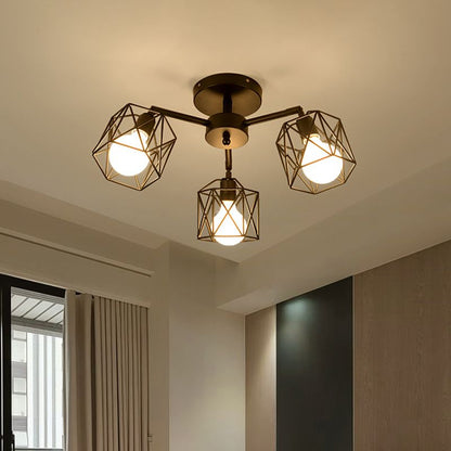 Arisha Black Semi-Flush Mount Ceiling Light