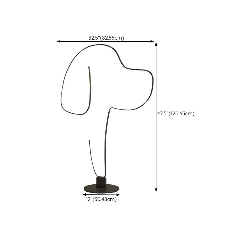 Moderne lineare Metall-Stehlampe „Edge Cat/Dog“.