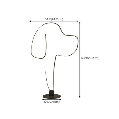 Moderne lineare Metall-Stehlampe „Edge Cat/Dog“.