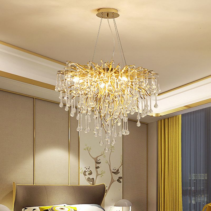 Arisha Pendant Light Tassel Luxury, Metal/Crystal, Gold, Bedroom