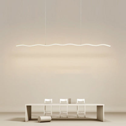 Arisha Wave Linear Pendant Light, Black/White